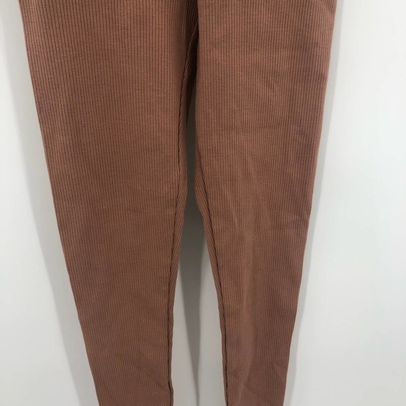 NAKED WARDROBE Snatched Rib Leggings In Coco Tan Brown Size Small NEW - Picture 4 of 12